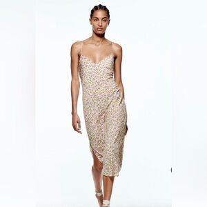 Zara floral print slip dress M